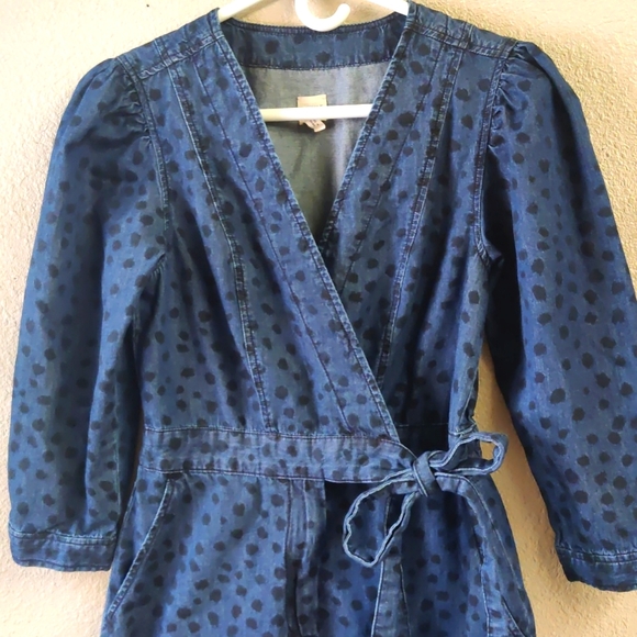 Rebecca Taylor Leopard Denim Blue dress size small - Picture 3 of 9